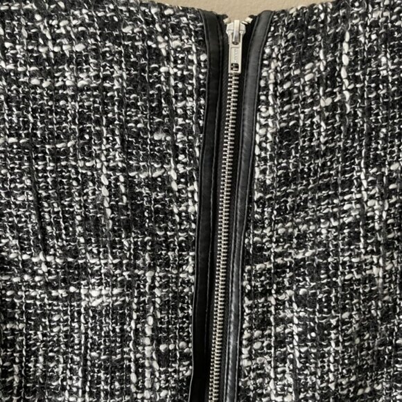 Dana Buchman Size 12 Tweed Dress Leather Trim - Picture 7 of 8